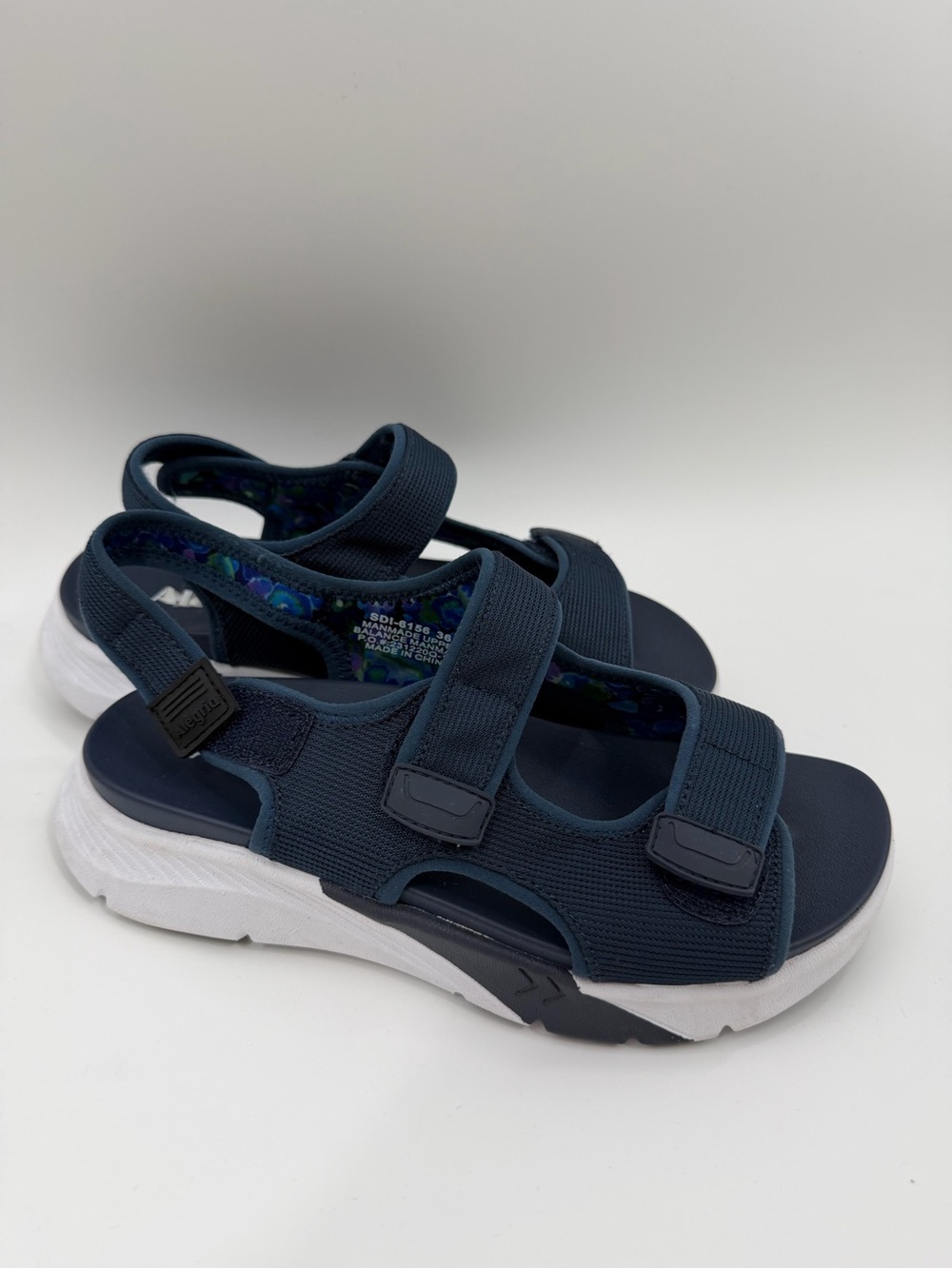Alegria by PG Lite Sandie Navy And White Sandal - Picture 2 of 8